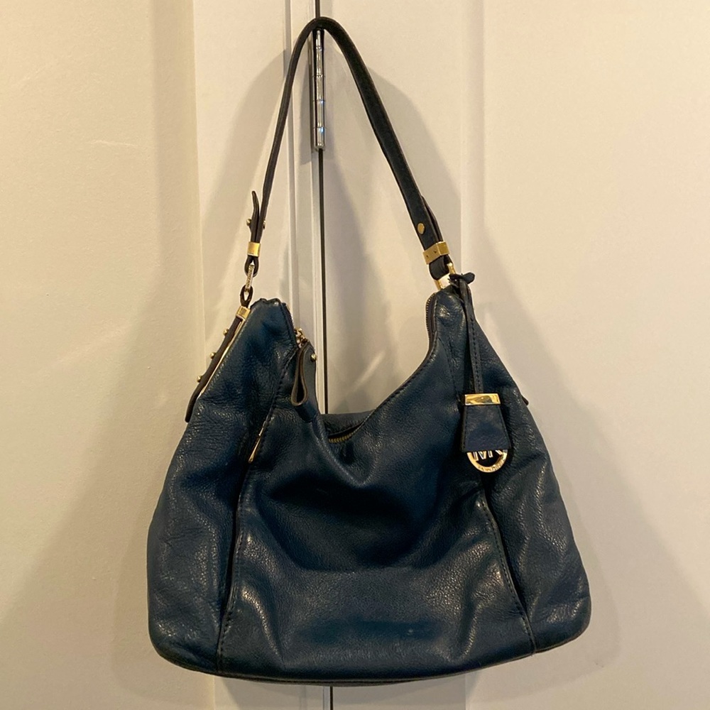 Michael Kors Navy Leather Hobo Bag